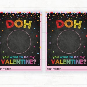 Pâte à modeler Saint-Valentin, Doh, tu veux être ma Saint-Valentin, Doh Valentine, Cartes de la Saint-Valentin pour enfants d'âge préscolaire, imprimables en classe sans bonbons