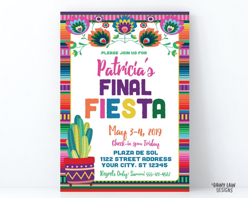 Fiesta Bachelorette Invitation Final Fiesta Invite - Etsy