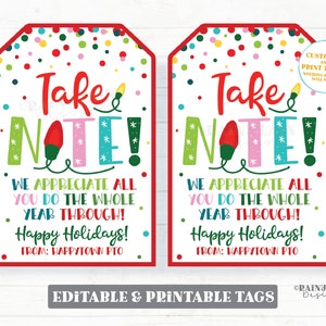 Notitieboekje Cadeaukaartje Let op: waardeer alles wat je het hele jaar door doet tijdens de kerstvakantie Waardering Personeel Leraar Leerling Directeur PTO