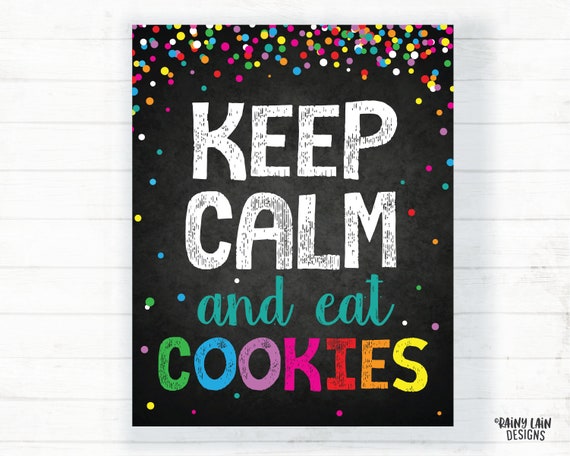 Mantenga la calma y coma galletas Cookie Booth Poster Cookie - Etsy España