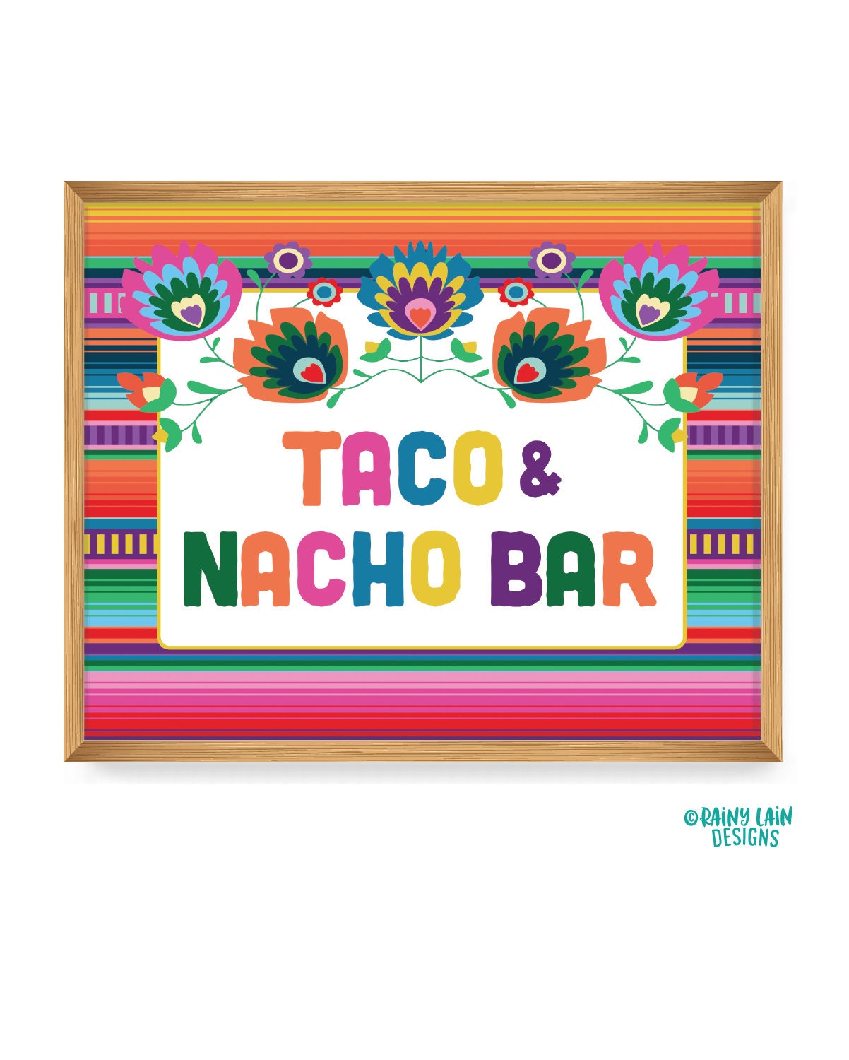 Taco and Nacho Bar Sign Taco Bar Nacho Bar Printable Fiesta | Etsy