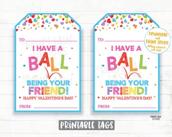 Ball Valentine Printable - Etsy