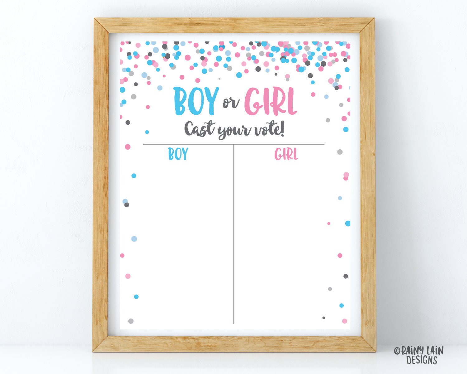 Gender Reveal Voting Poster Printable Gender Reveal Sign Gender Reveal Voting Sign Gender Reveal Poster Confetti, Boy or Girl Cast Your Vote