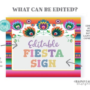 Editable Fiesta Sign Serape Custom Printable Fiesta Sign Decorations ...