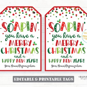 Soapin hai un Buon Natale Tag Festa Sapone Regalo Apprezzamento Natale Fatto a mano Personale Insegnante Mano Sapone Portasapone Segreto Scambio