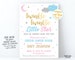 Virtual Gender Reveal Invitation, Long Distance Gender Reveal Invite, Twinkle Twinkle Little Star How We Wonder What You Are, Pink Blue Gold 