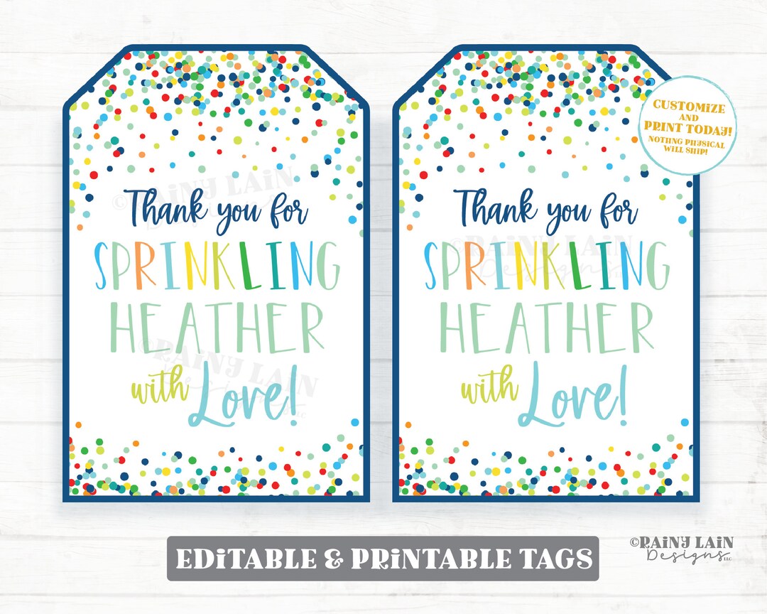 Baby Sprinkle Thank You Tags Editable Boy Baby Sprinkle Favor Mint Navy ...