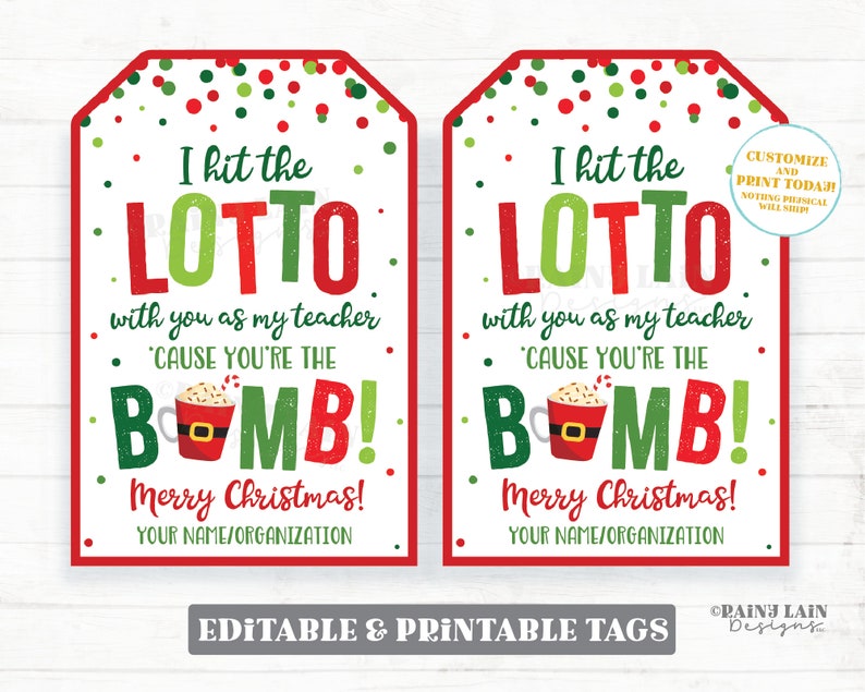 Hit the Lotto With You You're the Bomb Tag Christmas - Etsy