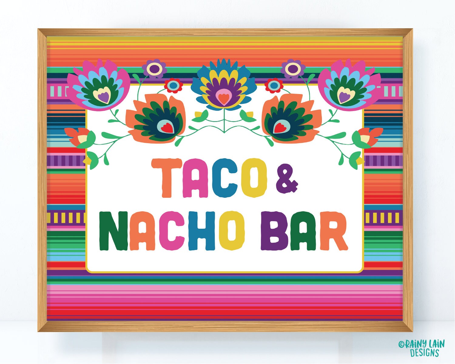 Taco and Nacho Bar Sign Taco Bar Nacho Bar Printable Fiesta | Etsy