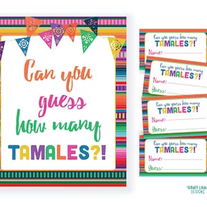 Guess How Many Tamales Game, Baby Fiesta Games, Fiesta Baby Shower Game, Fiesta Baby Shower Printables, Baby Fiesta Ideas, Serape Sign