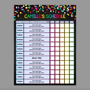 Editable Home School Schedule, Printable Kids Schedule Kids Daily ...