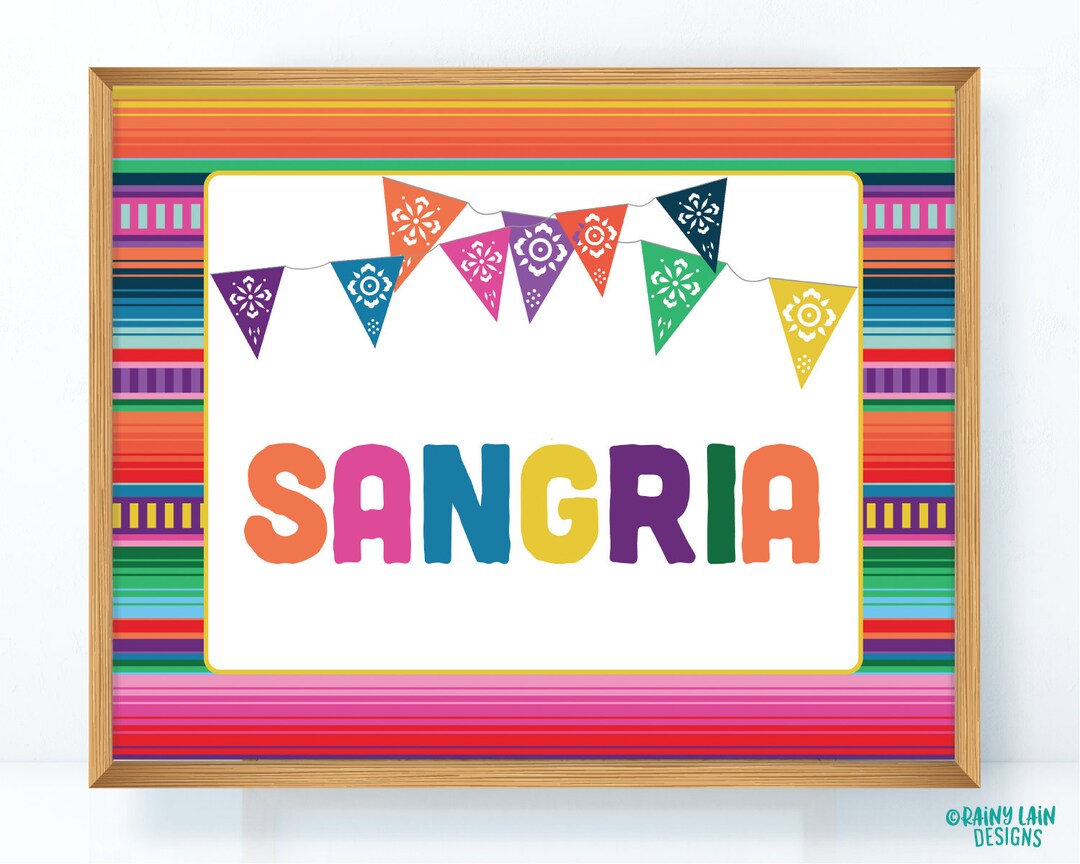 Sangria Sign Printable Sangria Sign, Fiesta Sangria Sign, Sangria ...