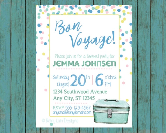 printable bon voyage party