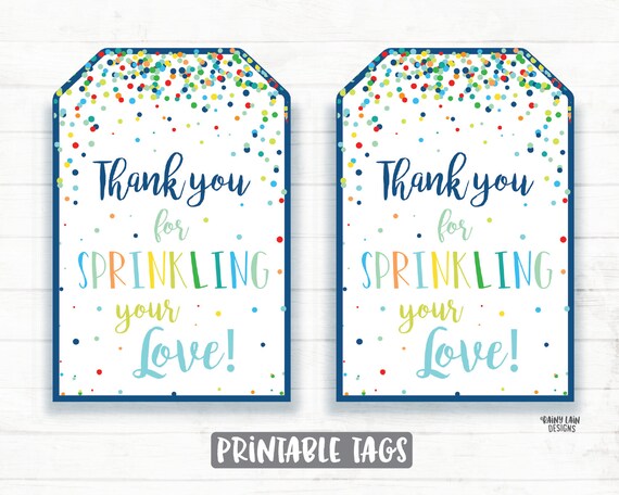 Baby Sprinkle Thank You Tags Boy Baby Sprinkle Favor Tags | Etsy