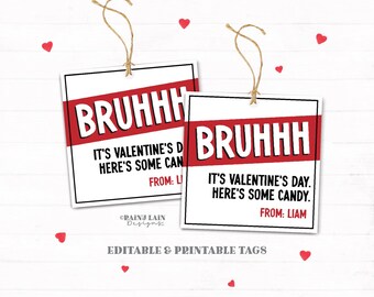 Bruh Valentines Cards, Printable Bruh Valentine, Tween Valentine, Bruh Valentines Cards, Easy Boy Valentine's, Boy Valentine Class, Candy
