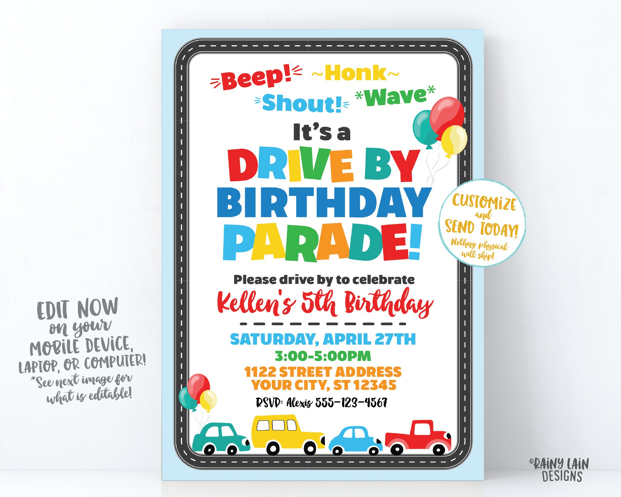 Birthday parade invitation deals