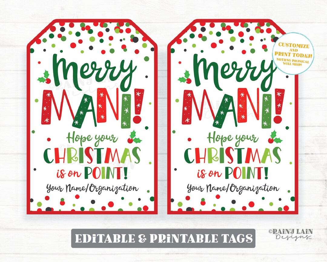 Merry Mani Christmas Gift Tag Manicure Gift Nail Polish Set Press Ons ...