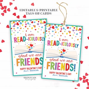Marque-page Saint-Valentin, étiquette imprimable de la Saint-Valentin, lecture transparente, lecture d'une carte de la Saint-Valentin, livre, salle de classe, échange, camarade de classe, autre que des bonbons
