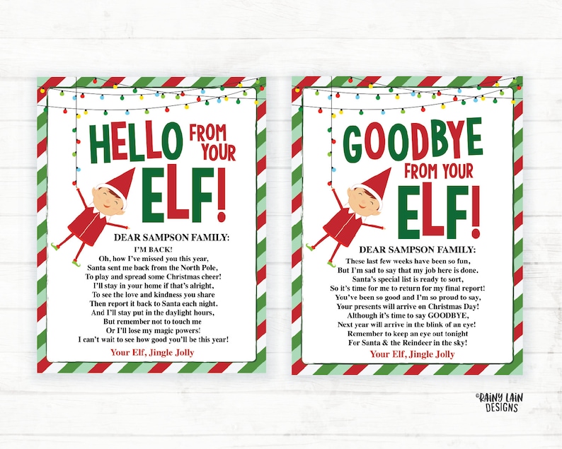 Free Printable Elf On The Shelf Return Letter