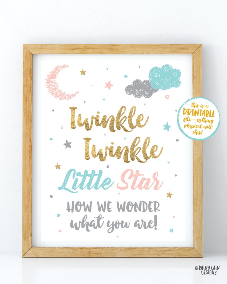 Twinkle Twinkle Little Star How We Wonder What You Are Sign - Etsy Sweden