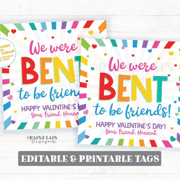 Bent To Be Friends Valentine Etsy