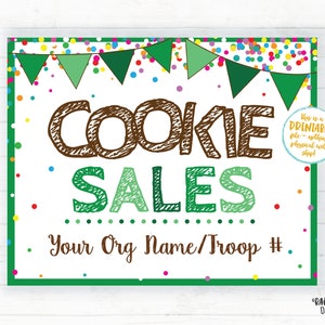 Custom Cookie Sales Sign, Cookie Booth Banner, Cookie Booth Printable, Cookie Sign, Cookie Printable, Cookie Booth Sign, Poster