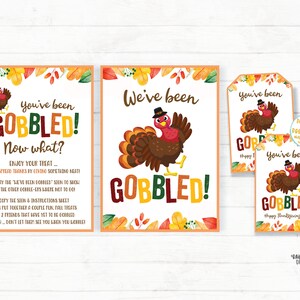 You've Been Gobbled Printable Set Editable You've Been Gobbled Tag and ...