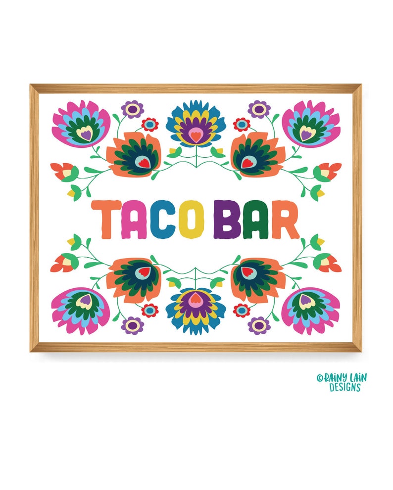 Taco Bar Sign Printable Taco Bar Sign Mexican Fiesta Signs - Etsy
