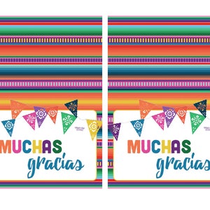 Muchas Gracias, Muchas Gracias Cards, Fiesta Thank You Note, Mexican ...