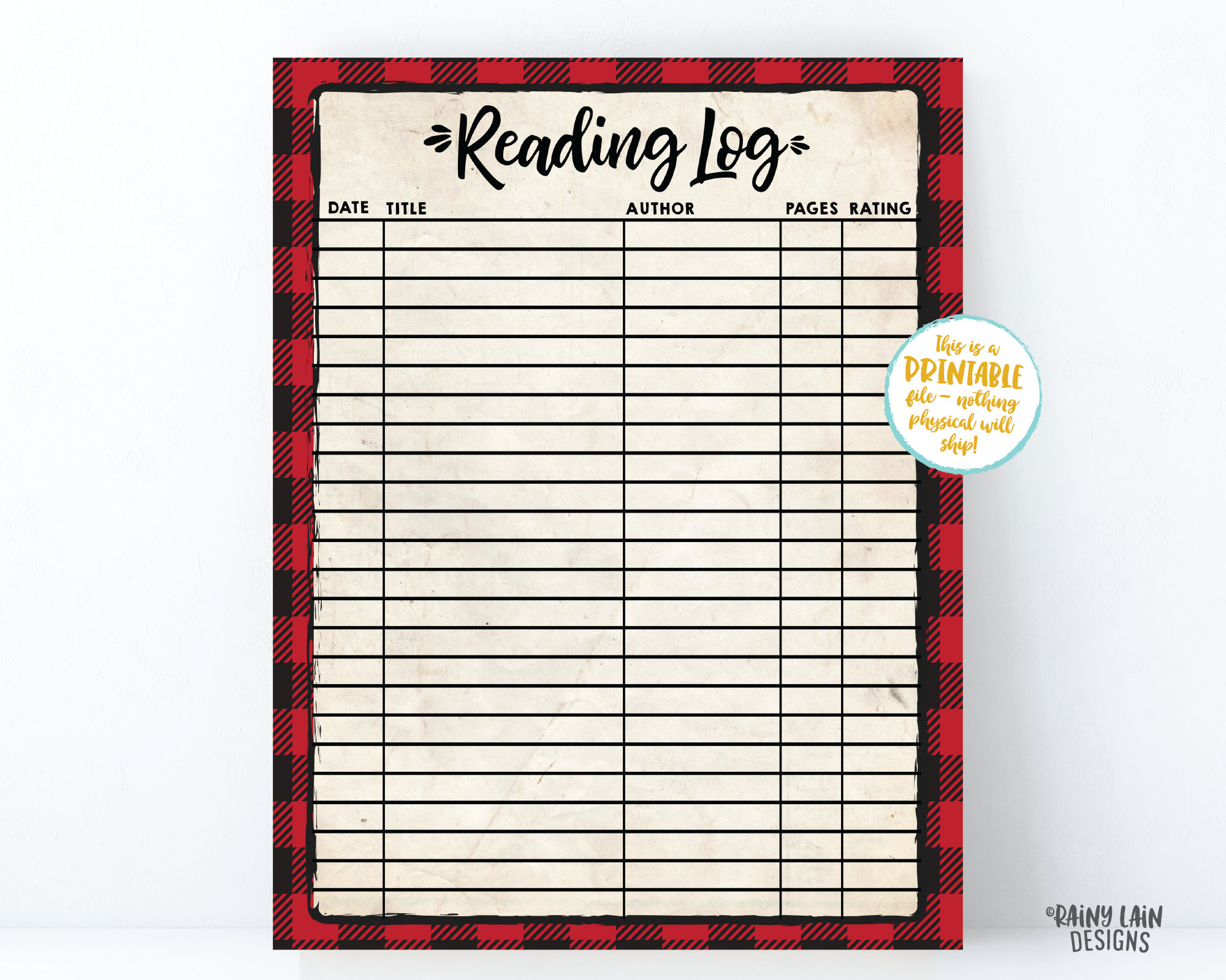 Reading Log Printable Reading Log for Adults Summer Reading - Etsy