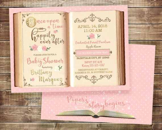 once upon a time baby shower invitations