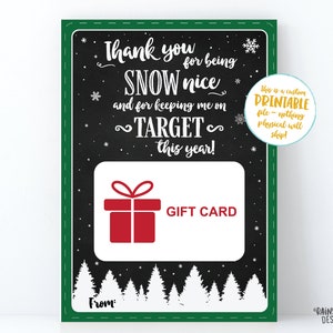 Keeping me on Target Gift Card Holder, Gift Card Holder, Christmas Gift, Snow Nice, Teacher gift, Bus Driver Gift, Coach Gift, Holiday Gift