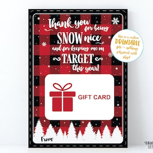 Christmas Gift Card Holder, Keeping me on Target Gift Card Holder, Snow Nice, Teacher gift, Bus Driver Gift, Coach Gift, Holiday Gift, Plaid