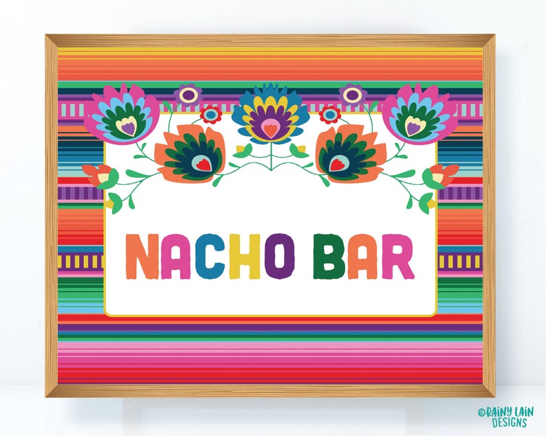 Nacho Bar Sign Fiesta Sign Printable Fiesta Signs Birthday | Etsy
