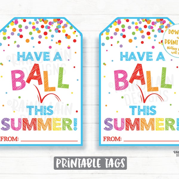 Beach Ball Thank You Tag Etsy