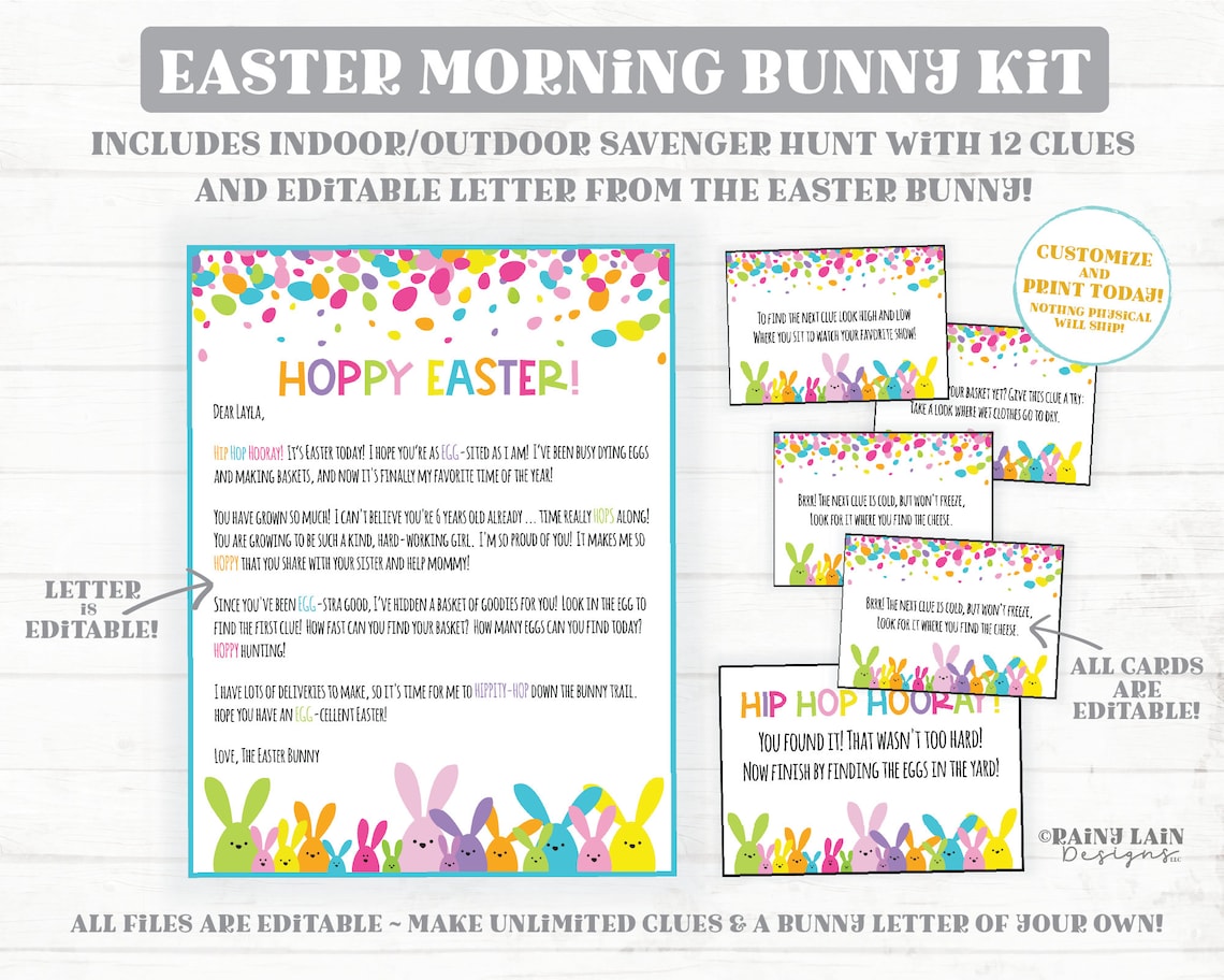 Easter Scavenger Hunt Easter Bunny Letter From the Easter - Etsy