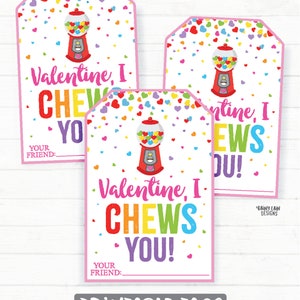 I Chews You Valentine, Gum Ball Valentine, Gum Valentine, Bubble Gum ...