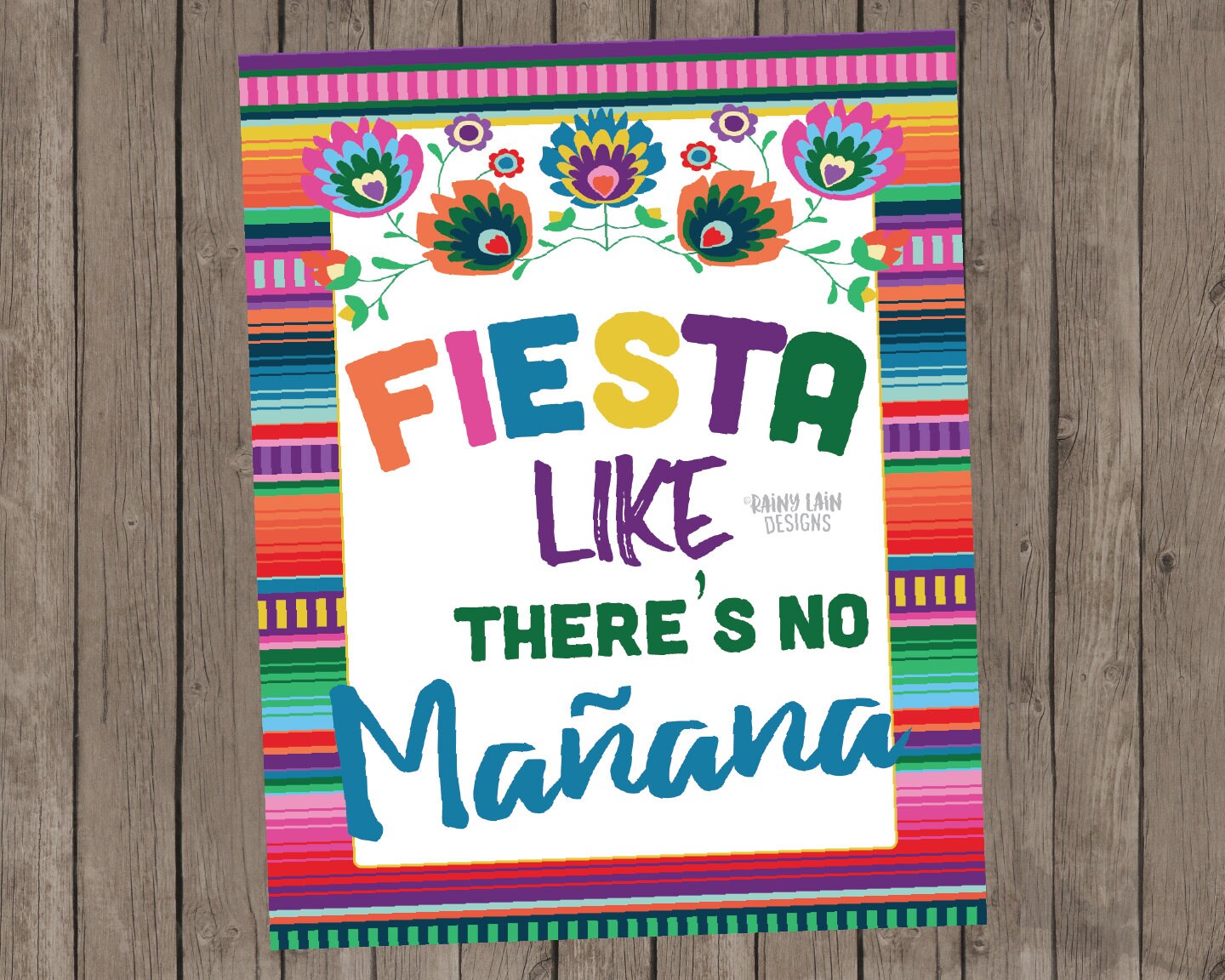 Fiesta Like There's No Mañana Printable Fiesta Sign | Etsy