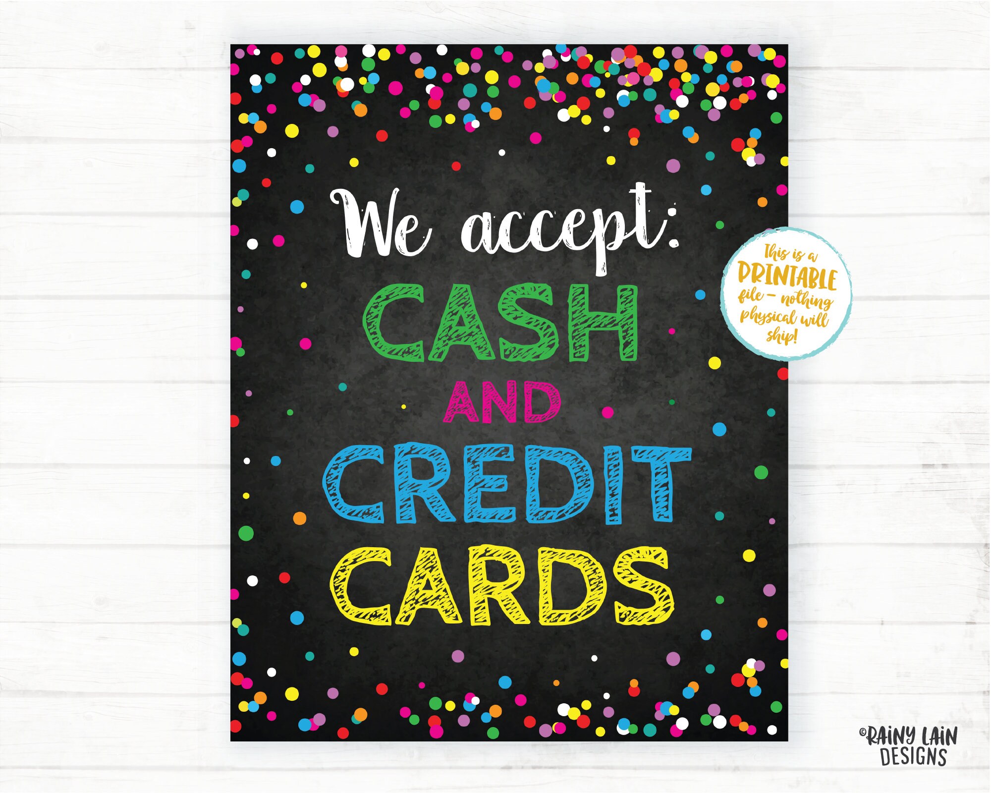 We Accept Cash And Credit Sign Credit Cards Sign Payment Cookie Booth 