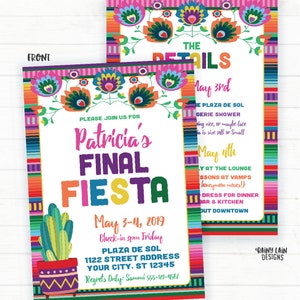 Fiesta Bachelorette Invitation, Final Fiesta Invite, Bachelorette Party ...