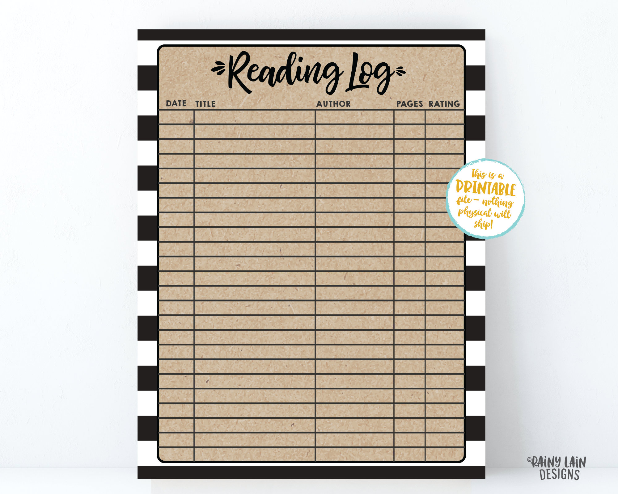 Reading Log Printable Reading Log for Adults Spring Reading - Etsy ...