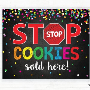 Stop Cookies Sold Here, Stop Cookies for Sale, Cookie Booth Printable, Cookie Sign, Stop Cookies Sign, Cookie Printable, Poster
