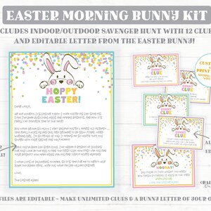 Osterschnitzeljagd Osterhase Brief Ostereiersuche Kaninchen Hinweiskarten Brief vom Osterhasen Kinder Schatzsuche Printable