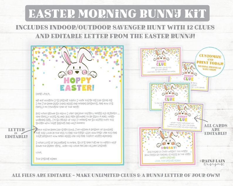Easter Scavenger Hunt Easter Bunny Letter Easter Egg Hunt Etsy