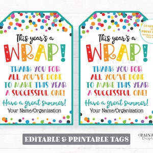 Cette année, il s'agit d'une étiquette cadeau de fin d'année scolaire, d'une couverture, d'une couverture à jeter Merci pour tout ce que vous avez fait pour que cette année soit une réussite.