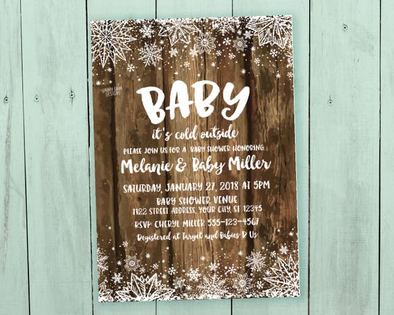 Winter Baby Shower Invitation Rustic Baby Shower Invitation Etsy Winter Baby Shower Invitation Rustic Baby Shower Invitation Etsy