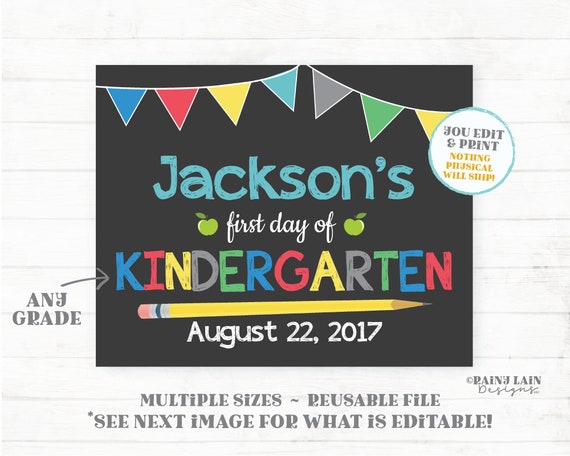 1st Day of School Chalkboard Printable First Day of School - Etsy