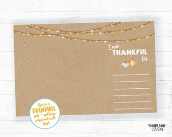 Thanksgiving Placemats Kraft Paper Thanksgiving Placemats, Printable Placemats, Friendsgiving Placemats, I'm Thankful for, Faux Kraft Paper