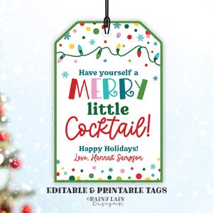 Have Yourself a Merry Little Cocktail Geschenkanhänger, Alkohol, Mix, Spirituosen, Schnapsglas, Urlaub, Mitarbeiter Mitarbeiter Freund Nachbar