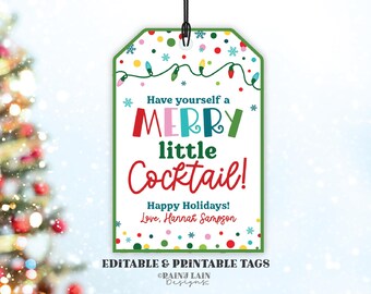 Have Yourself a Merry Little Cocktail Kerstcadeaukaartje, alcohol, mix, sterke drank, borrelglas, feestdag, medewerker collega vriend buur